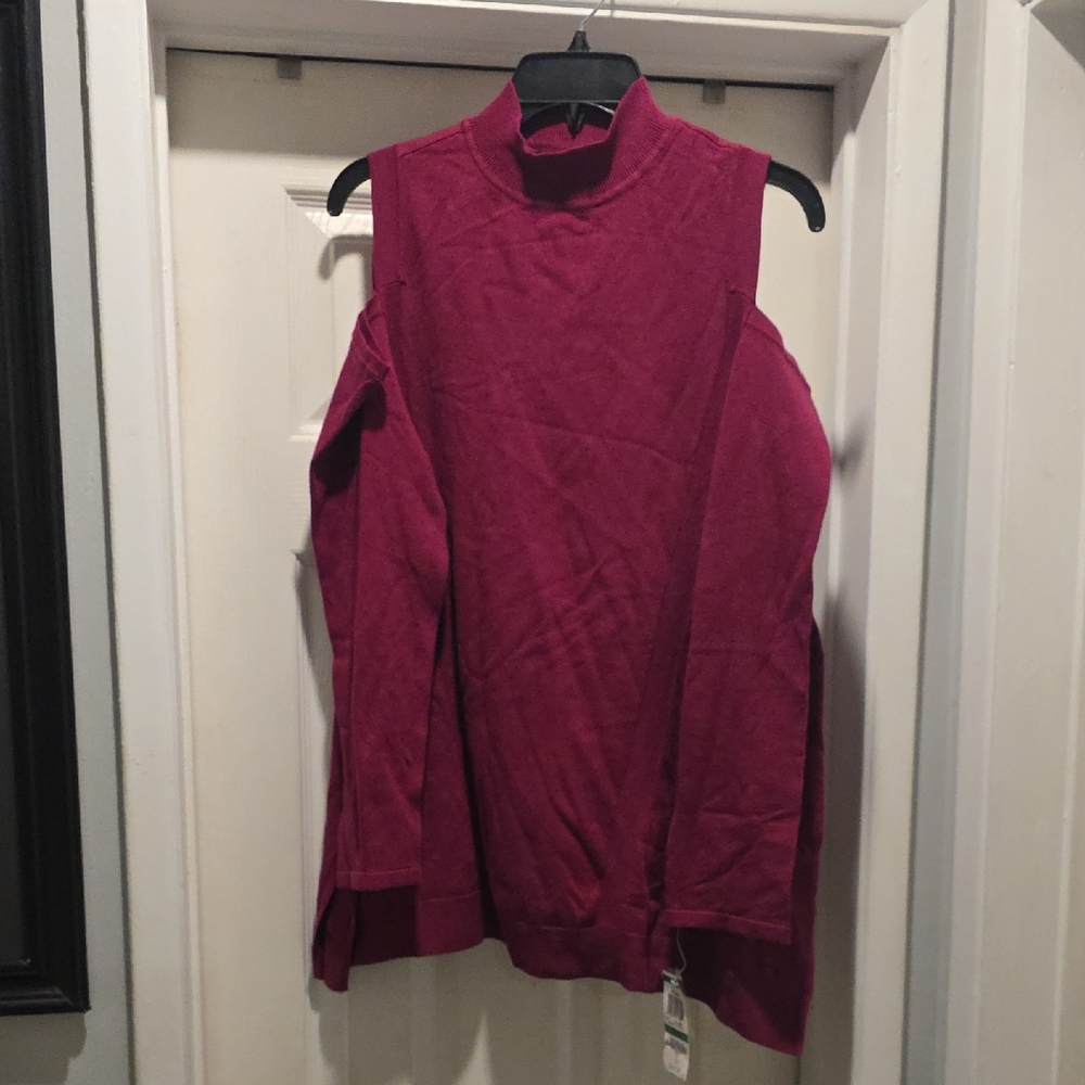 Style & Co. Deep Red Knit Top